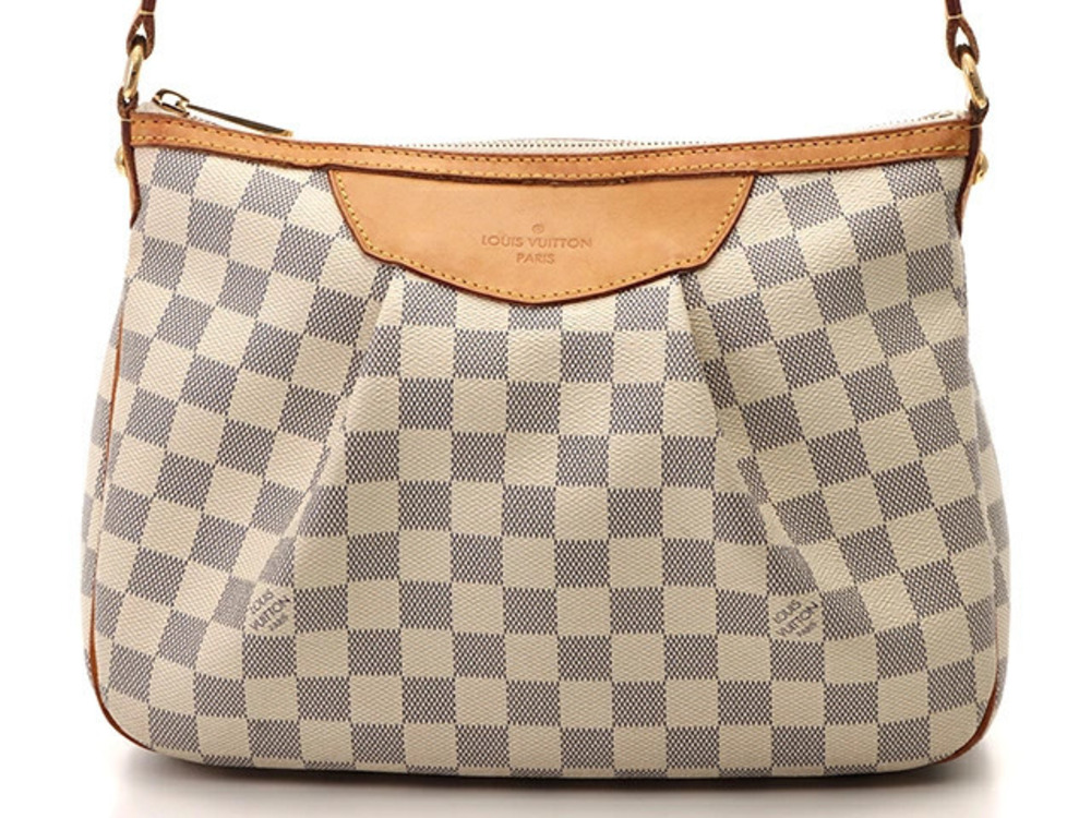 LOUIS VUITTON Siracusa Shoulder Bag Damier Azur White